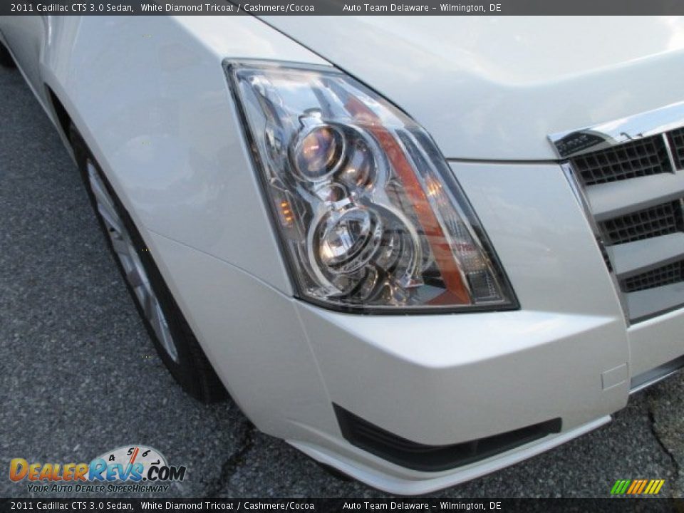 2011 Cadillac CTS 3.0 Sedan White Diamond Tricoat / Cashmere/Cocoa Photo #26