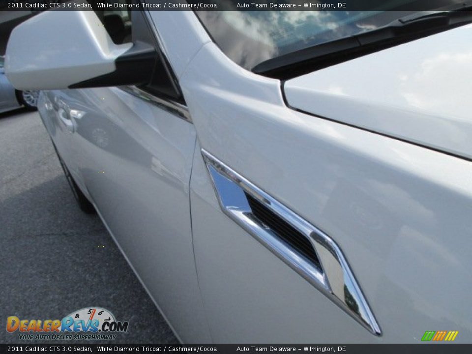 2011 Cadillac CTS 3.0 Sedan White Diamond Tricoat / Cashmere/Cocoa Photo #27