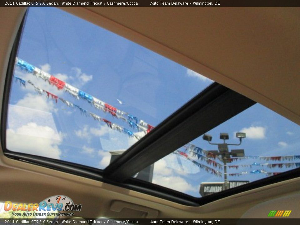 2011 Cadillac CTS 3.0 Sedan White Diamond Tricoat / Cashmere/Cocoa Photo #36