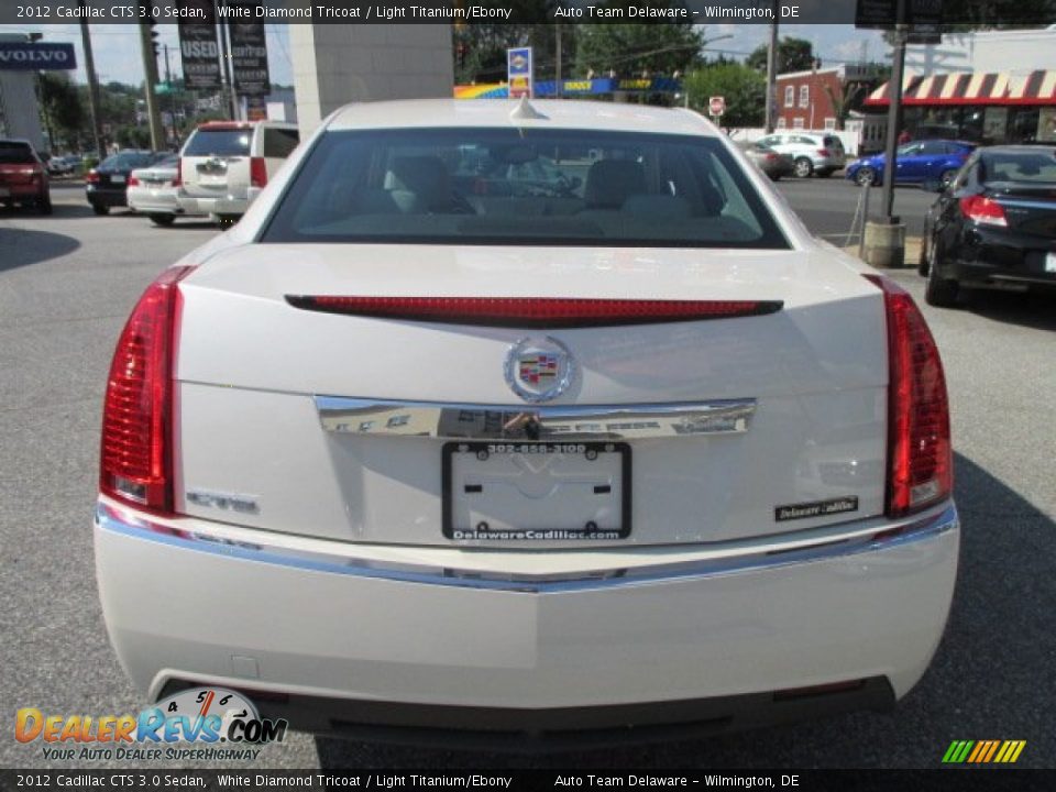 2012 Cadillac CTS 3.0 Sedan White Diamond Tricoat / Light Titanium/Ebony Photo #5
