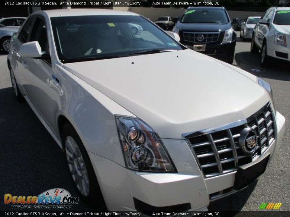 2012 Cadillac CTS 3.0 Sedan White Diamond Tricoat / Light Titanium/Ebony Photo #8
