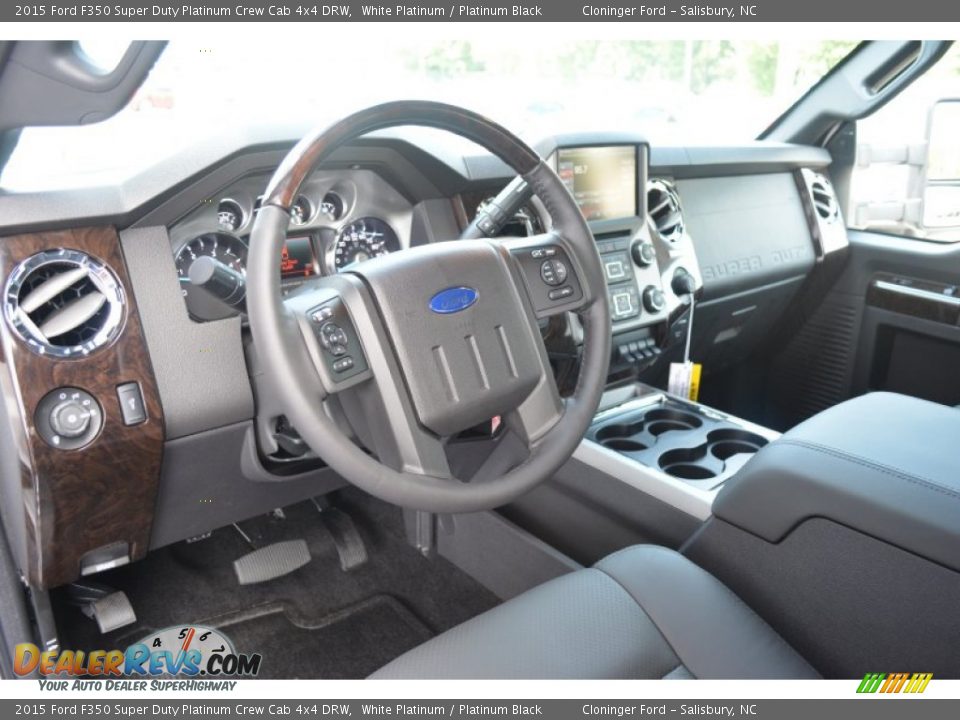 Platinum Black Interior - 2015 Ford F350 Super Duty Platinum Crew Cab 4x4 DRW Photo #7