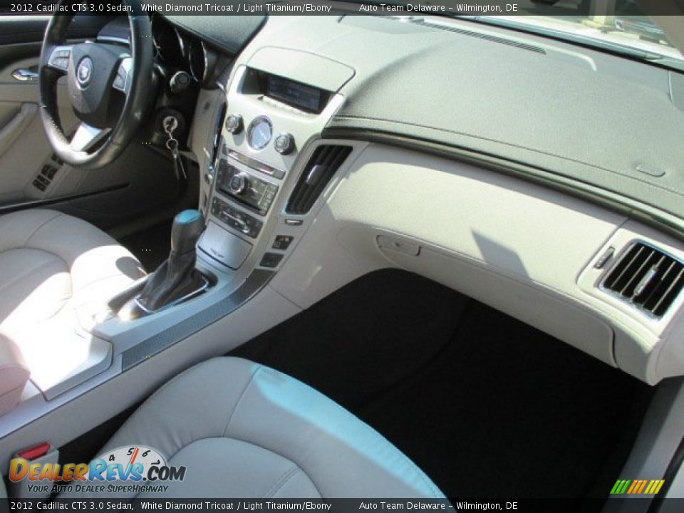 2012 Cadillac CTS 3.0 Sedan White Diamond Tricoat / Light Titanium/Ebony Photo #16