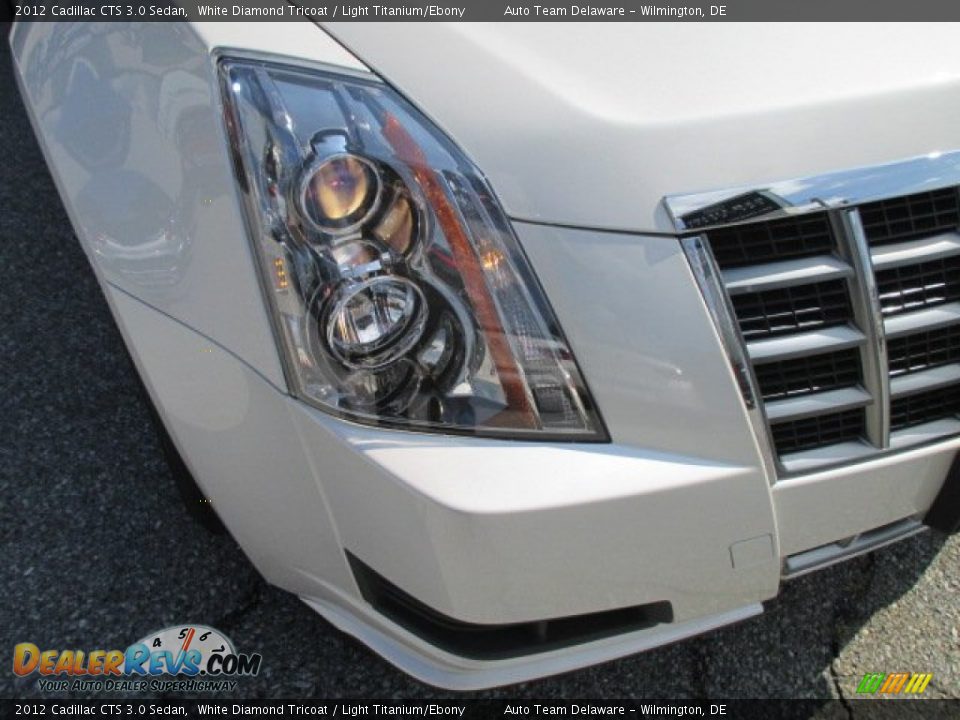 2012 Cadillac CTS 3.0 Sedan White Diamond Tricoat / Light Titanium/Ebony Photo #26