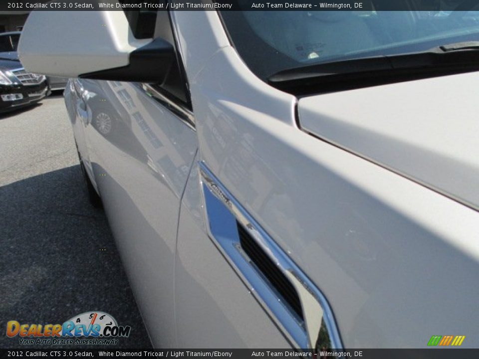 2012 Cadillac CTS 3.0 Sedan White Diamond Tricoat / Light Titanium/Ebony Photo #27