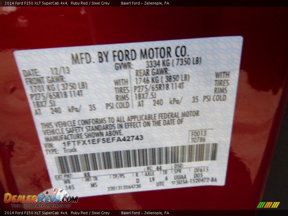 2014 Ford F150 XLT SuperCab 4x4 Ruby Red / Steel Grey Photo #20