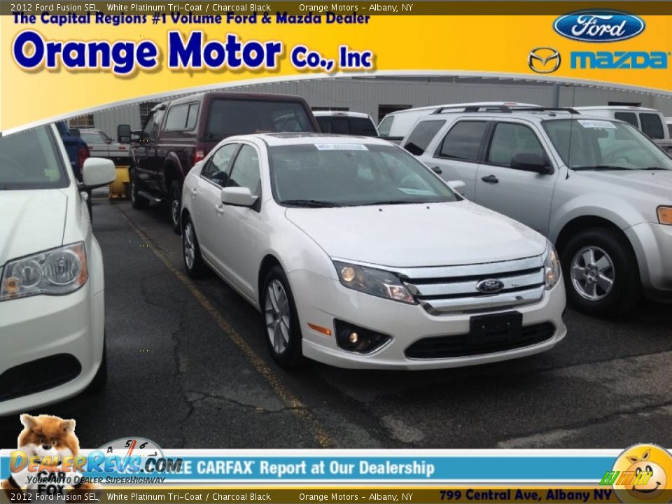 2012 Ford Fusion SEL White Platinum Tri-Coat / Charcoal Black Photo #1