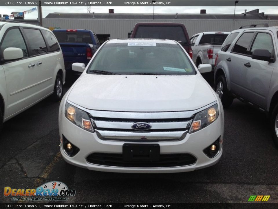 2012 Ford Fusion SEL White Platinum Tri-Coat / Charcoal Black Photo #2