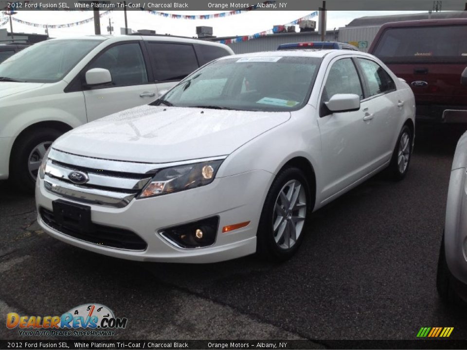 2012 Ford Fusion SEL White Platinum Tri-Coat / Charcoal Black Photo #3