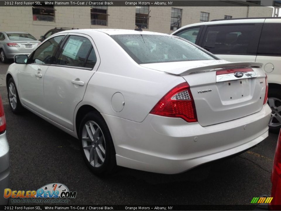 2012 Ford Fusion SEL White Platinum Tri-Coat / Charcoal Black Photo #4