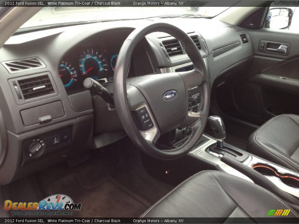 2012 Ford Fusion SEL White Platinum Tri-Coat / Charcoal Black Photo #5