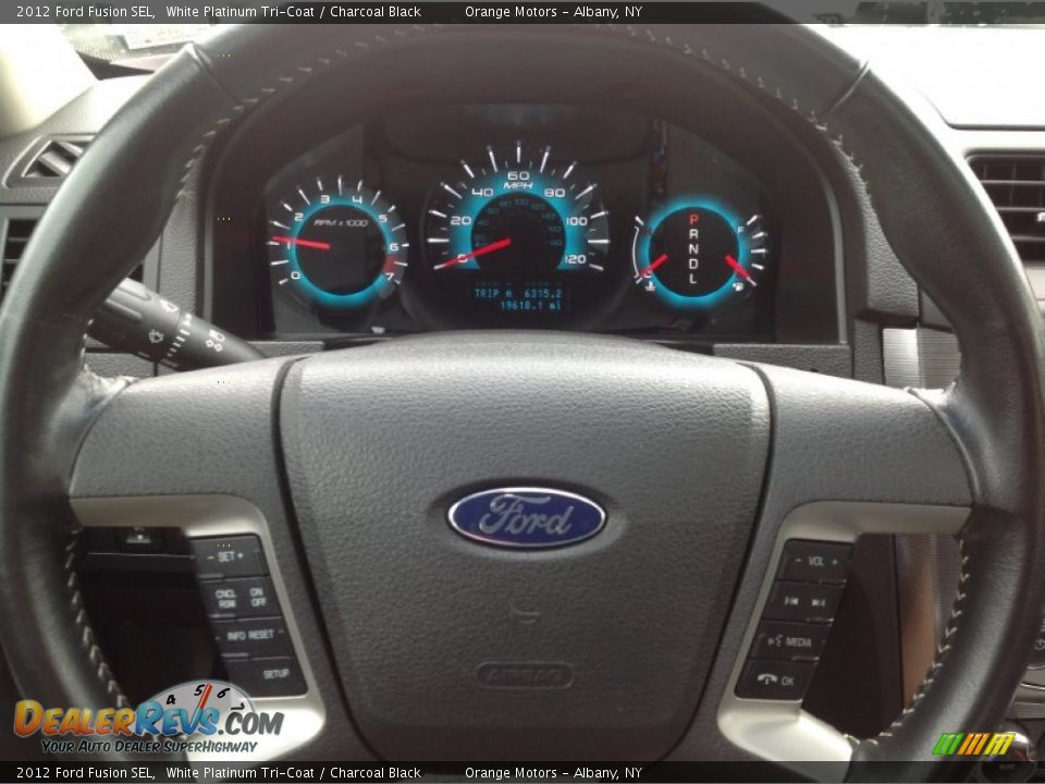 2012 Ford Fusion SEL White Platinum Tri-Coat / Charcoal Black Photo #7