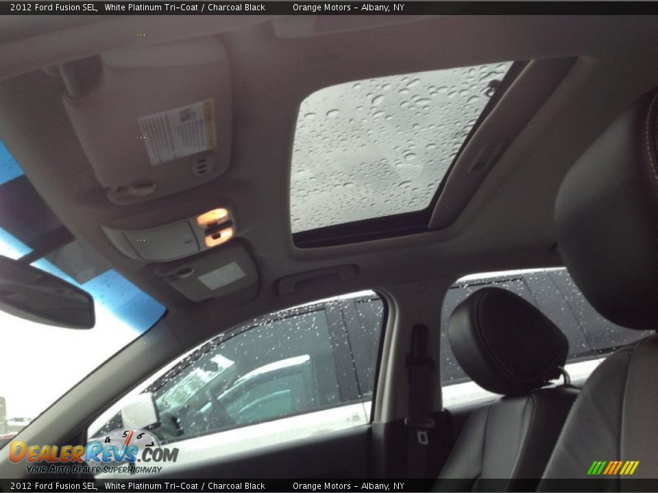 2012 Ford Fusion SEL White Platinum Tri-Coat / Charcoal Black Photo #15