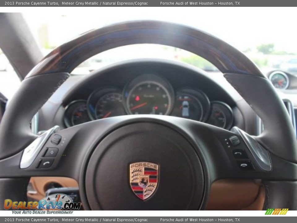 2013 Porsche Cayenne Turbo Meteor Grey Metallic / Natural Espresso/Cognac Photo #33