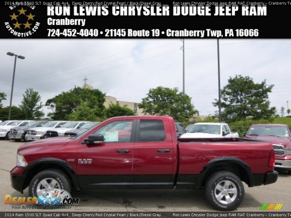 2014 Ram 1500 SLT Quad Cab 4x4 Deep Cherry Red Crystal Pearl / Black/Diesel Gray Photo #1