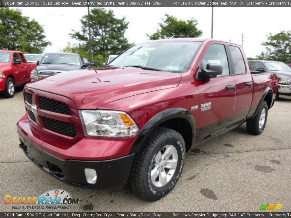2014 Ram 1500 SLT Quad Cab 4x4 Deep Cherry Red Crystal Pearl / Black/Diesel Gray Photo #2