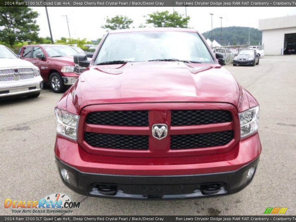 2014 Ram 1500 SLT Quad Cab 4x4 Deep Cherry Red Crystal Pearl / Black/Diesel Gray Photo #3