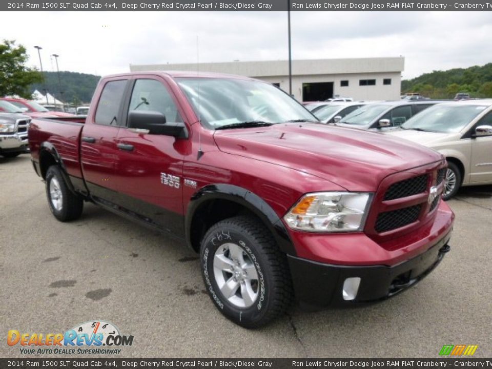 2014 Ram 1500 SLT Quad Cab 4x4 Deep Cherry Red Crystal Pearl / Black/Diesel Gray Photo #4