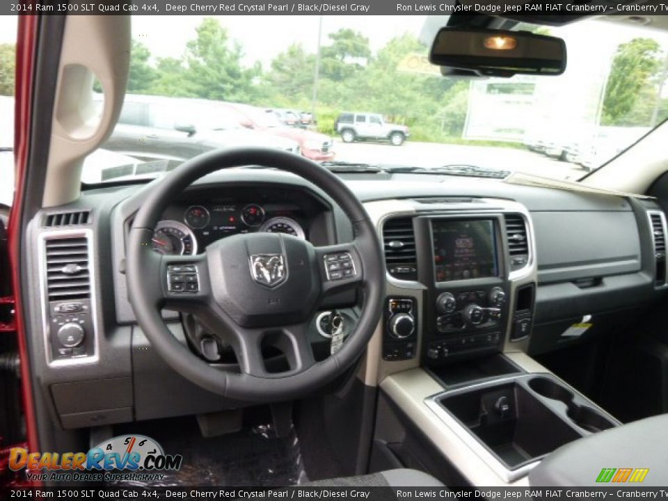 2014 Ram 1500 SLT Quad Cab 4x4 Deep Cherry Red Crystal Pearl / Black/Diesel Gray Photo #14