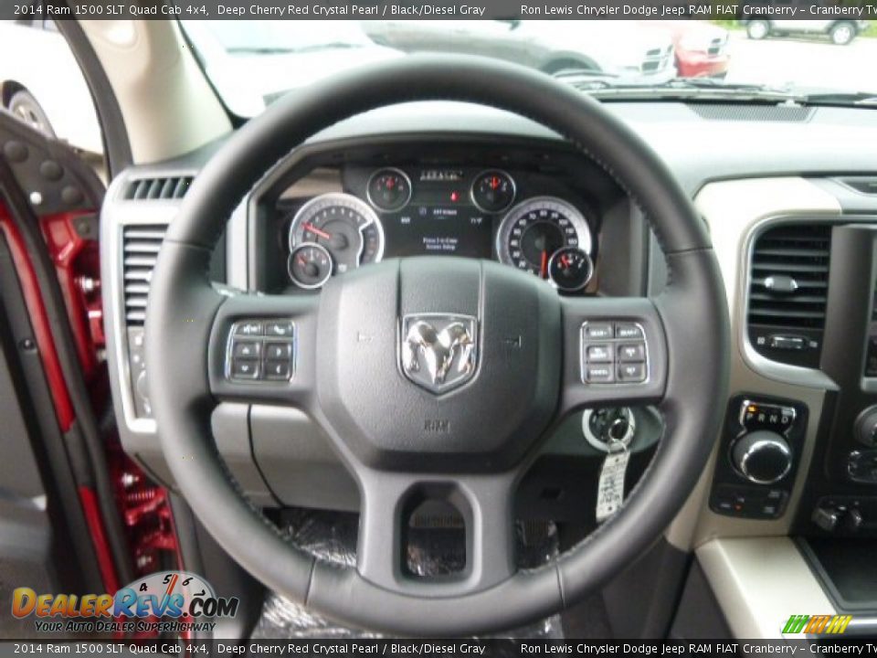 2014 Ram 1500 SLT Quad Cab 4x4 Deep Cherry Red Crystal Pearl / Black/Diesel Gray Photo #19