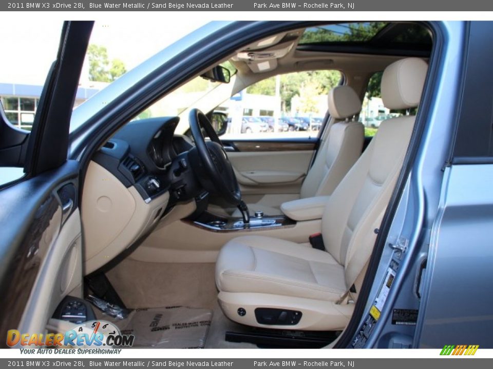2011 BMW X3 xDrive 28i Blue Water Metallic / Sand Beige Nevada Leather Photo #10