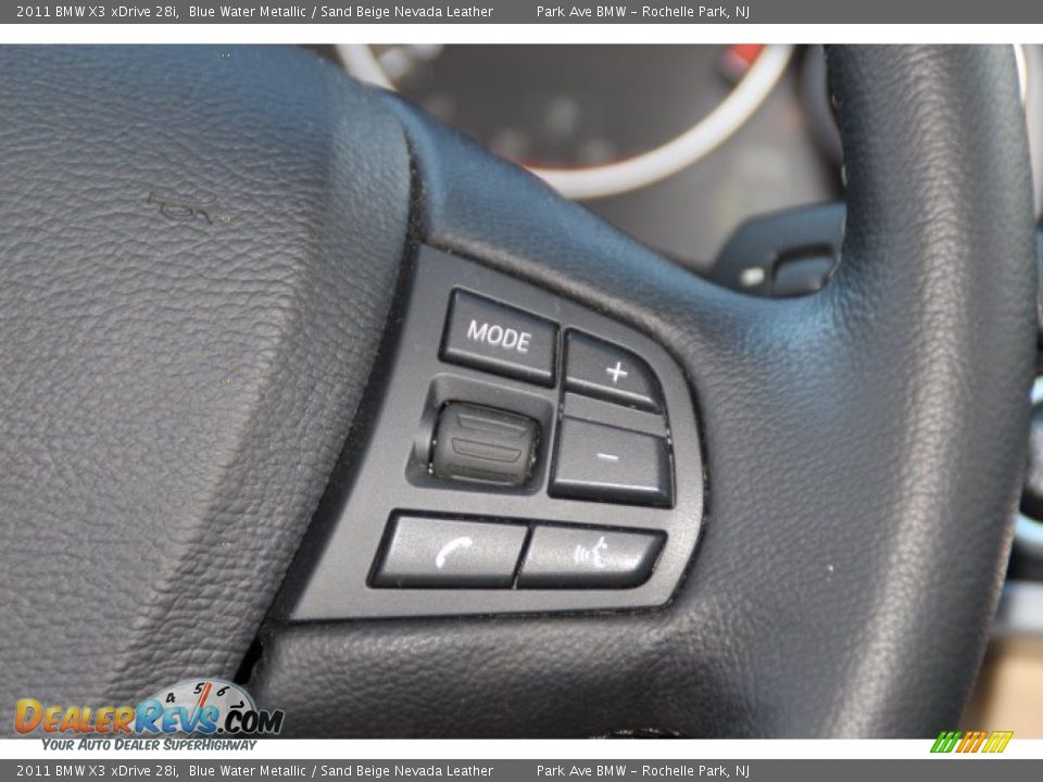 2011 BMW X3 xDrive 28i Blue Water Metallic / Sand Beige Nevada Leather Photo #18