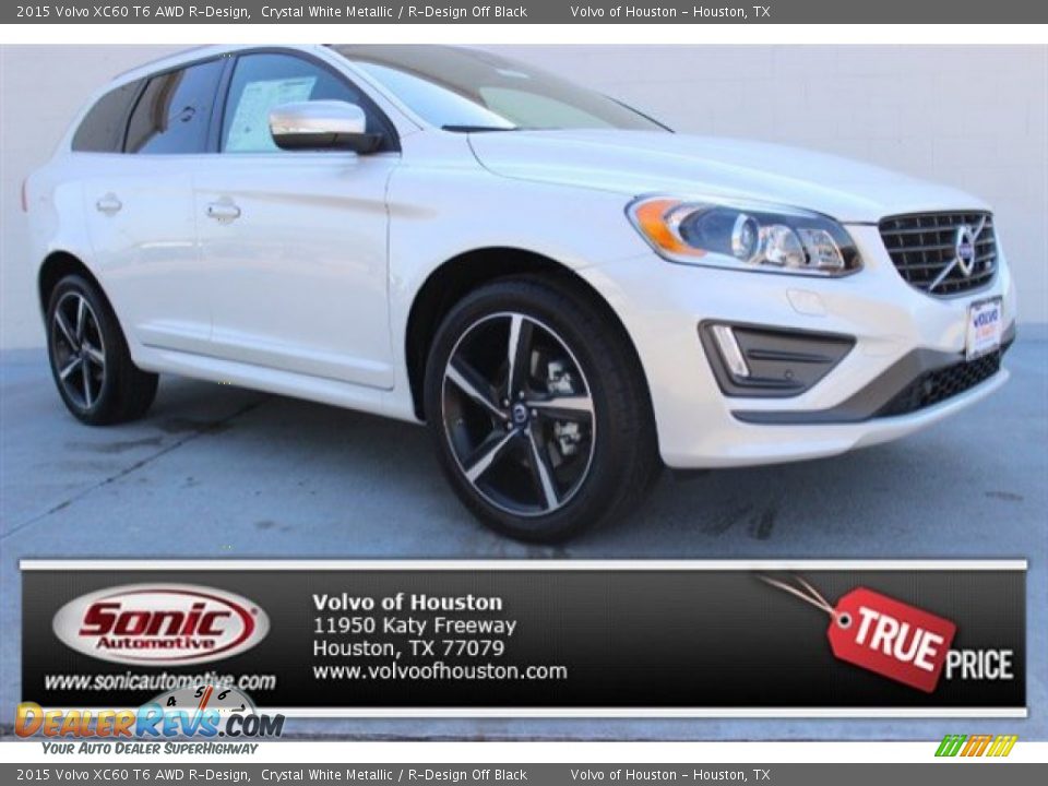 2015 Volvo XC60 T6 AWD R-Design Crystal White Metallic / R-Design Off Black Photo #1