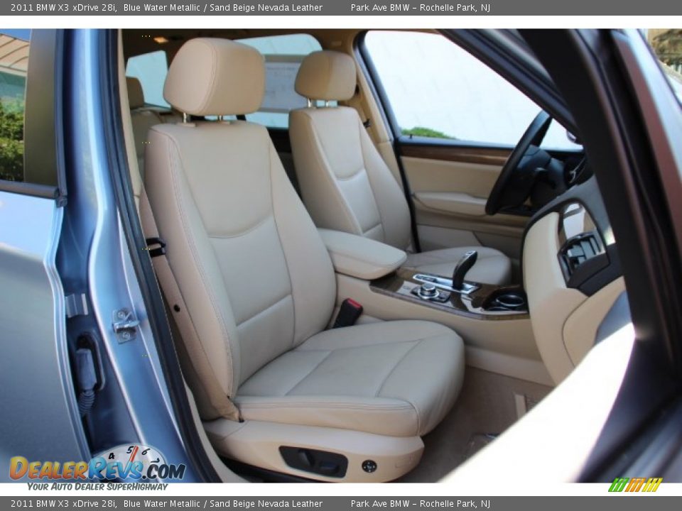 2011 BMW X3 xDrive 28i Blue Water Metallic / Sand Beige Nevada Leather Photo #27