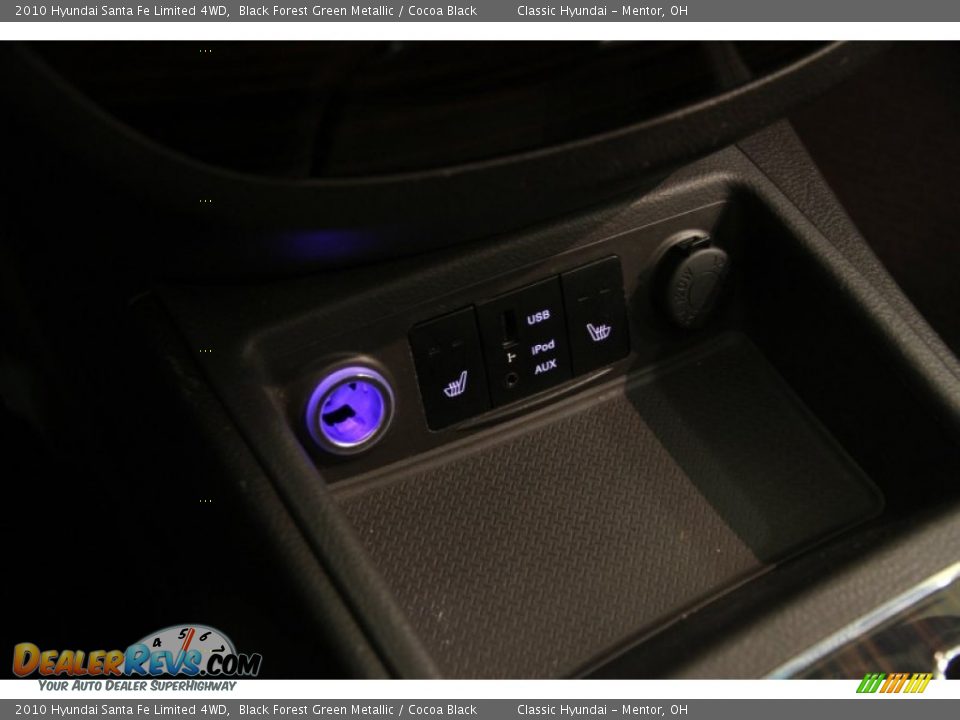 2010 Hyundai Santa Fe Limited 4WD Black Forest Green Metallic / Cocoa Black Photo #10