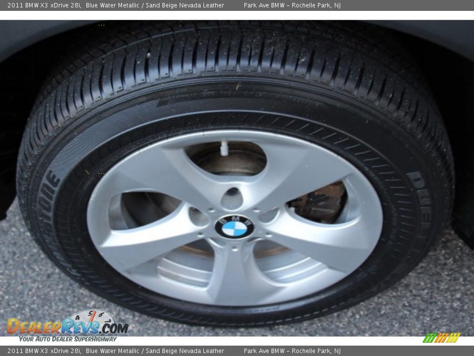 2011 BMW X3 xDrive 28i Blue Water Metallic / Sand Beige Nevada Leather Photo #31