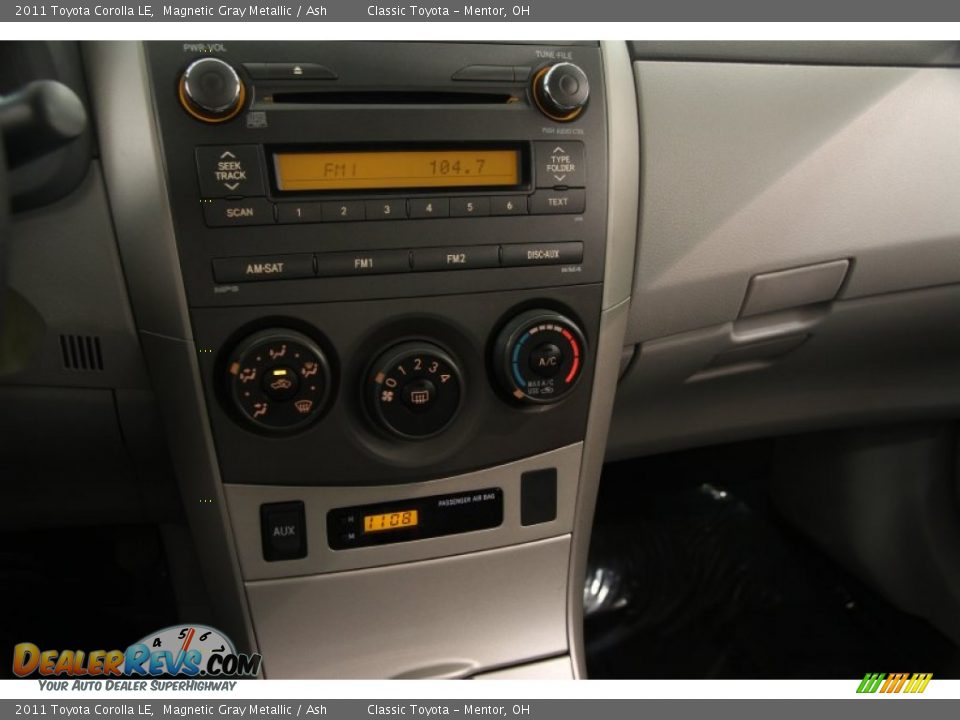 2011 Toyota Corolla LE Magnetic Gray Metallic / Ash Photo #10