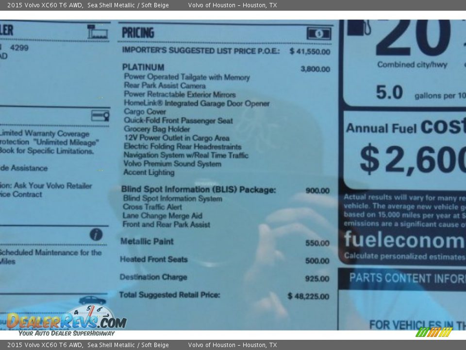 2015 Volvo XC60 T6 AWD Sea Shell Metallic / Soft Beige Photo #32