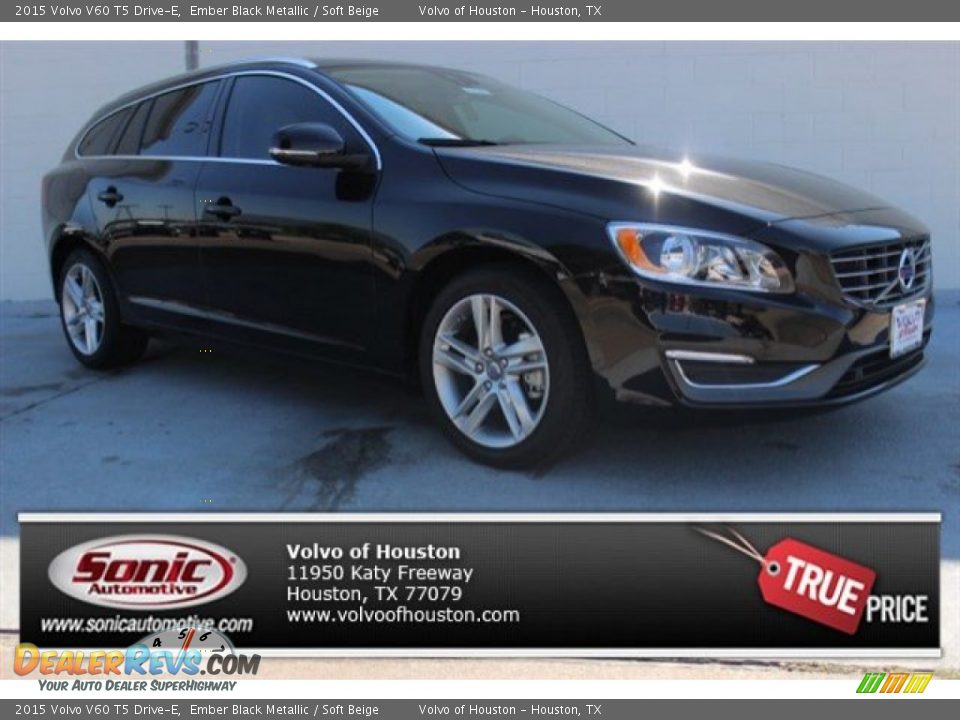 2015 Volvo V60 T5 Drive-E Ember Black Metallic / Soft Beige Photo #1