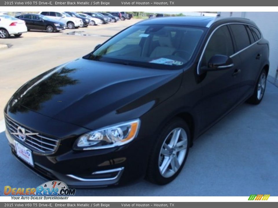 2015 Volvo V60 T5 Drive-E Ember Black Metallic / Soft Beige Photo #3