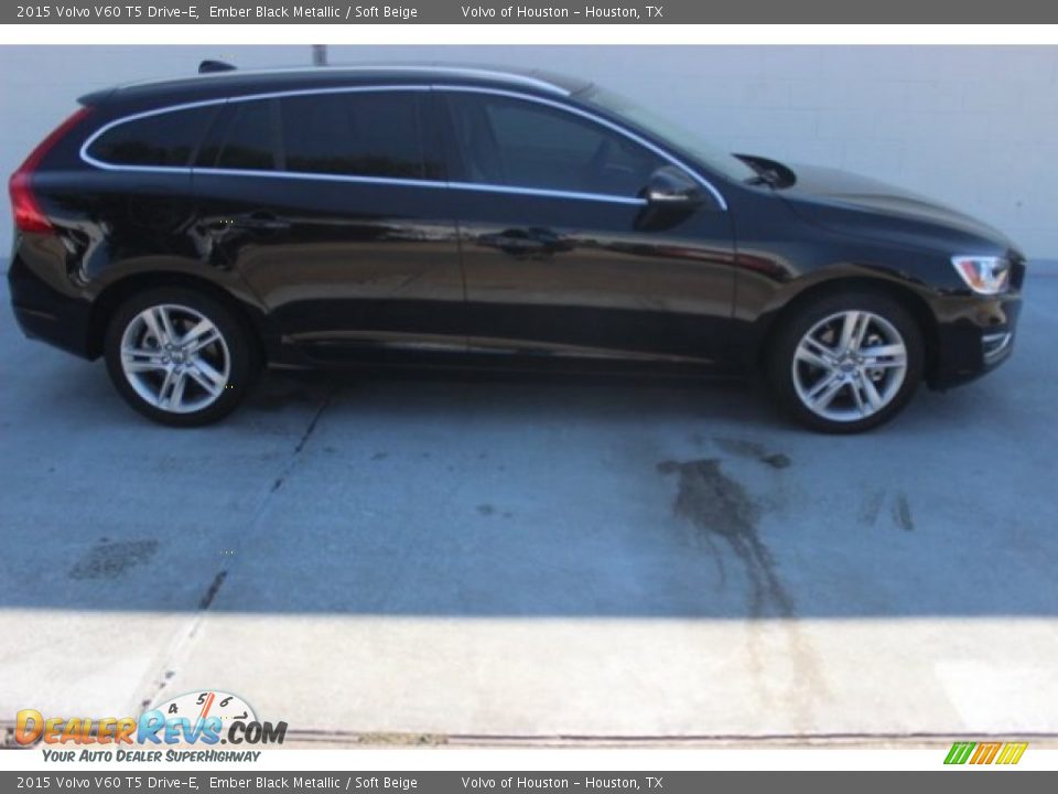 2015 Volvo V60 T5 Drive-E Ember Black Metallic / Soft Beige Photo #6