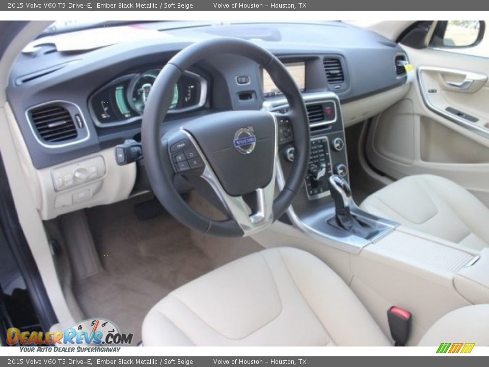 2015 Volvo V60 T5 Drive-E Ember Black Metallic / Soft Beige Photo #9