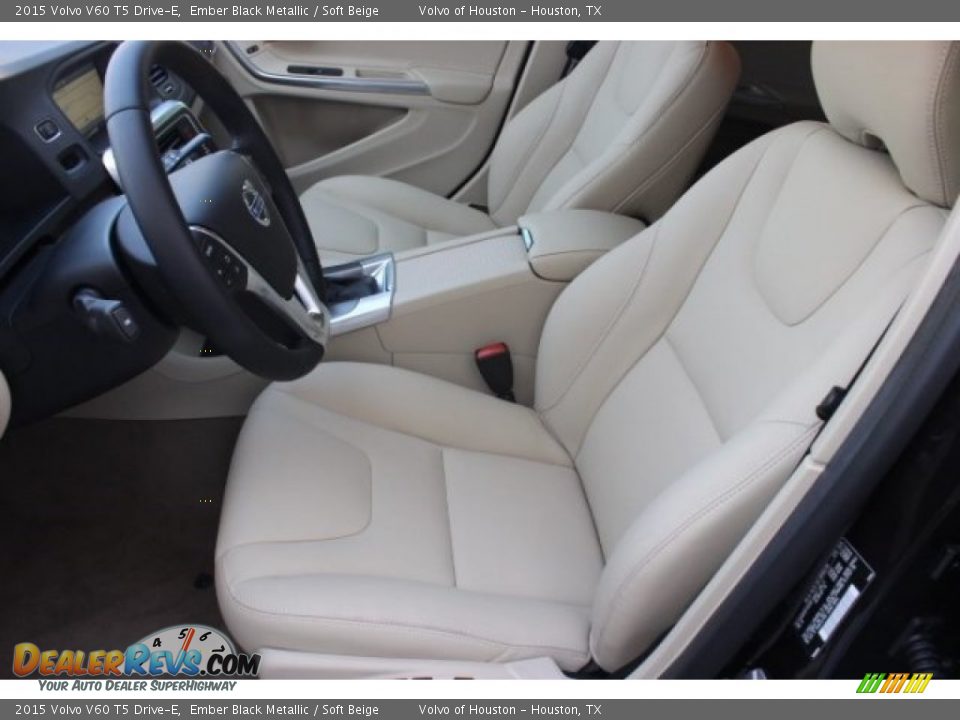 2015 Volvo V60 T5 Drive-E Ember Black Metallic / Soft Beige Photo #10