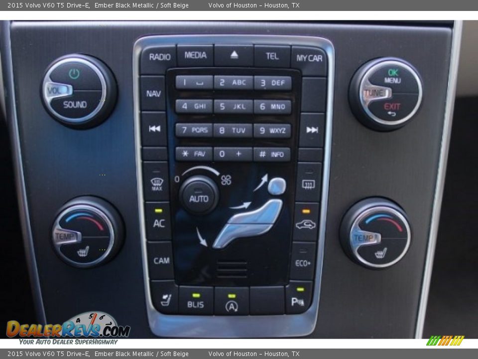 2015 Volvo V60 T5 Drive-E Ember Black Metallic / Soft Beige Photo #19