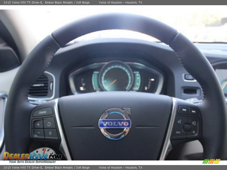 2015 Volvo V60 T5 Drive-E Ember Black Metallic / Soft Beige Photo #20