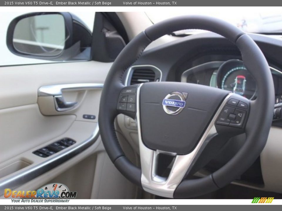2015 Volvo V60 T5 Drive-E Ember Black Metallic / Soft Beige Photo #26