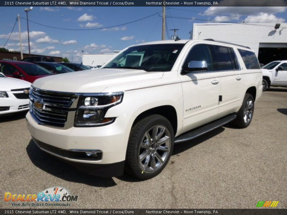 2015 Chevrolet Suburban LTZ 4WD White Diamond Tricoat / Cocoa/Dune Photo #1