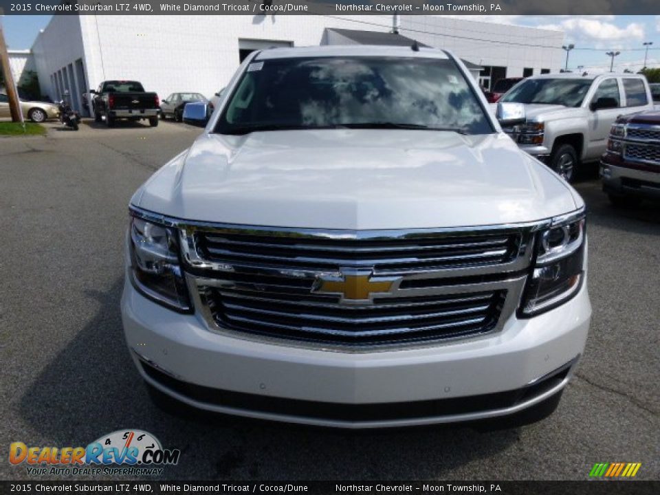 2015 Chevrolet Suburban LTZ 4WD White Diamond Tricoat / Cocoa/Dune Photo #2