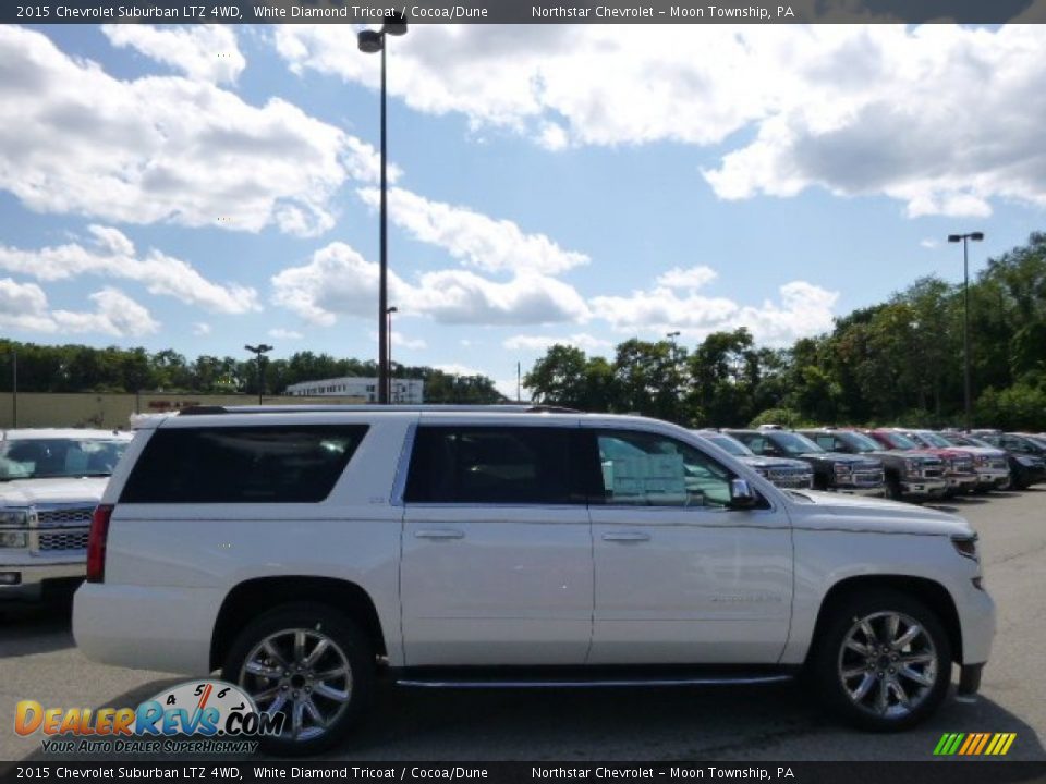 2015 Chevrolet Suburban LTZ 4WD White Diamond Tricoat / Cocoa/Dune Photo #4