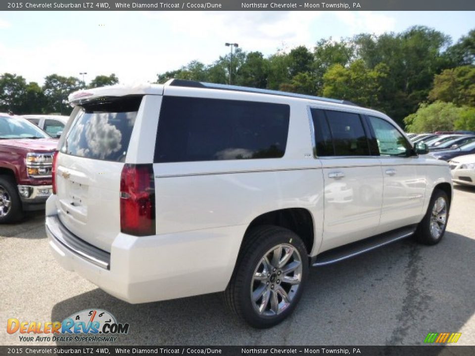 2015 Chevrolet Suburban LTZ 4WD White Diamond Tricoat / Cocoa/Dune Photo #5