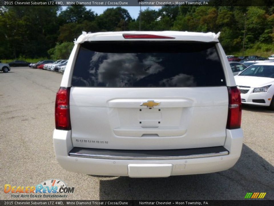2015 Chevrolet Suburban LTZ 4WD White Diamond Tricoat / Cocoa/Dune Photo #6