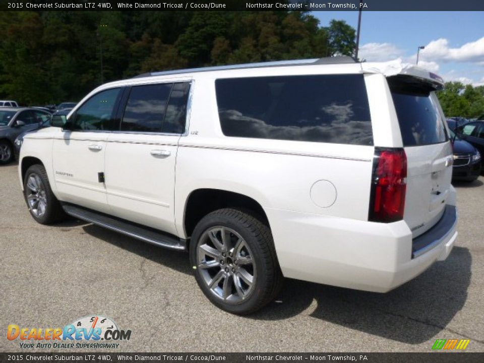 2015 Chevrolet Suburban LTZ 4WD White Diamond Tricoat / Cocoa/Dune Photo #7