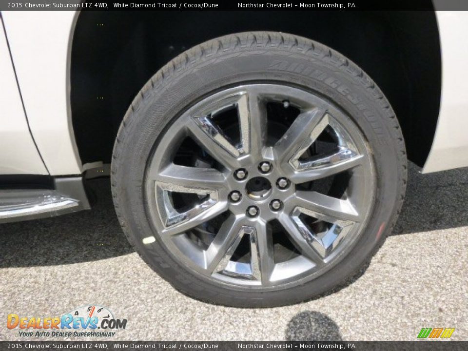 2015 Chevrolet Suburban LTZ 4WD White Diamond Tricoat / Cocoa/Dune Photo #9