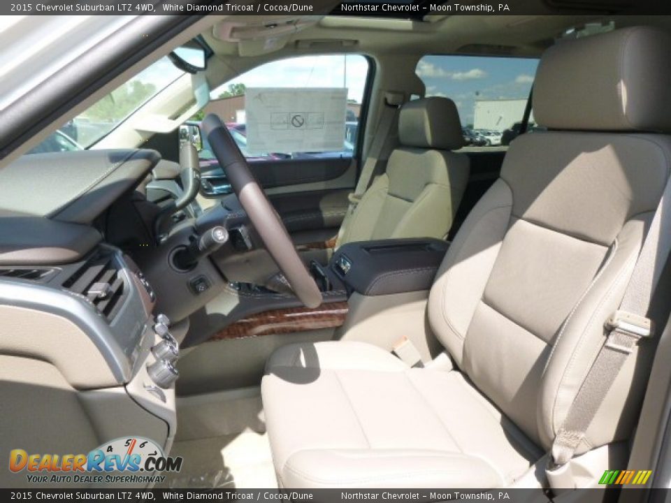 2015 Chevrolet Suburban LTZ 4WD White Diamond Tricoat / Cocoa/Dune Photo #10