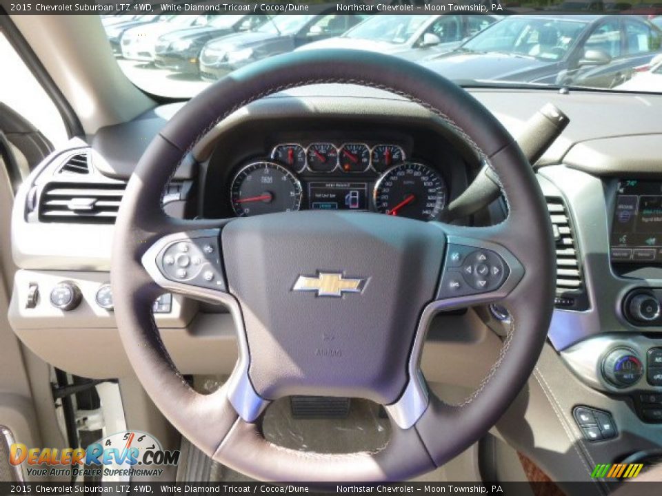 2015 Chevrolet Suburban LTZ 4WD White Diamond Tricoat / Cocoa/Dune Photo #18