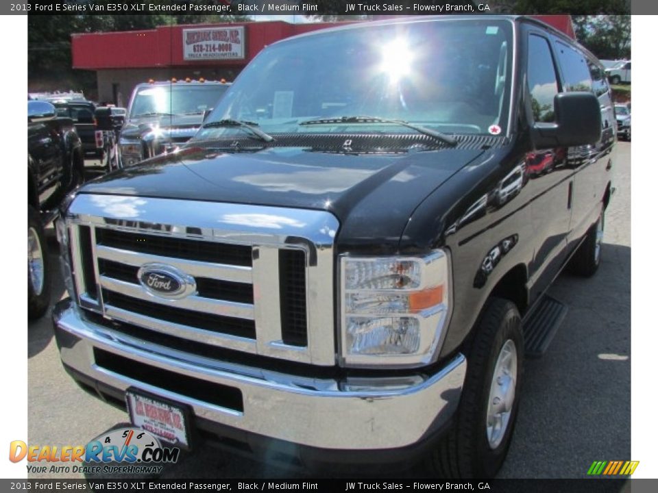 2013 Ford E Series Van E350 XLT Extended Passenger Black / Medium Flint Photo #1